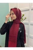Elegance Monogram Şal - 1090100-941 - Bordo thumbnail 3