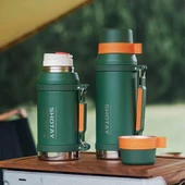 Shotay Çelik Termos Camper Large 1600Ml Haki thumbnail 3