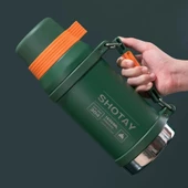 Shotay Çelik Termos Camper Large 1600Ml Haki thumbnail 2