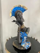 Dekoratif Afrikalı kadın Büyük Boy Biblo thumbnail 1