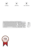 Kablosuz Q Klavye Mouse Seti TMK01 Beyaz thumbnail 1