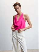 Mango Drape yaka bluz thumbnail 1