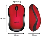 Logitech M220 910-004880 Kırmızı Sessiz Optik Kablosuz Mouse thumbnail 7