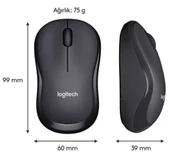 Logitech M220 Sessiz Kompakt Kablosuz Mouse - Siyah thumbnail 7