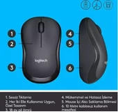 Logitech M220 Sessiz Kompakt Kablosuz Mouse - Siyah thumbnail 6