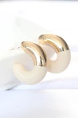 CCB Krem Gold Çift Renk Küpe - TJ-BKP8870 thumbnail 1