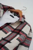 Flanel Boxy Siyah Çizgili Gömlek thumbnail 3