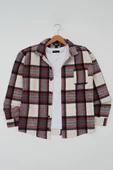 Flanel Boxy Siyah Çizgili Gömlek thumbnail 1