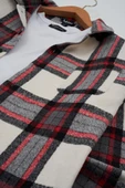 Flanel Boxy Siyah Çizgili Gömlek thumbnail 4