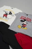 4'lü Mickey Mouse Baskılı Tshirt Şort Pantolon Takım thumbnail 3