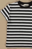Çizgili Siyah Tshirt Şort Takım thumbnail 3
