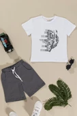 Kaplan Baskılı Beyaz Tshirt Şort Takım thumbnail 1