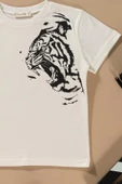 Kaplan Baskılı Siyah Tshirt Şort Takım thumbnail 2