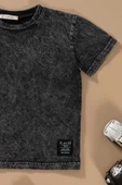 Batik Yıkamalı Siyah Tshirt Şort Takım thumbnail 2