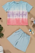 Batik Yıkamalı Mavi Tshirt Şort Takım thumbnail 1