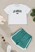 Baskılı Tshirt Yeşil Şort Alt Üst Takım thumbnail 1