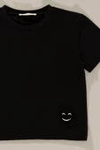 Emoji Detaylı Siyah Alt Üst Şort Takım thumbnail 2