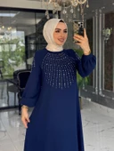 Mihriban Elbise Lacivert thumbnail 2