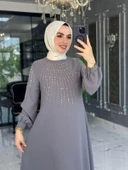 Mihriban Elbise Gri thumbnail 3