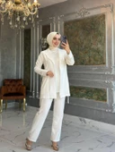 Eylül Ceket Takım Beyaz thumbnail 2
