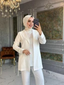 Eylül Ceket Takım Beyaz thumbnail 3