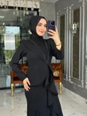 Elina Krep Elbise-Siyah thumbnail 1