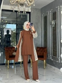 Hande Dantelli Takım-Kahverengi thumbnail 1
