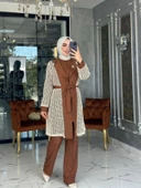Hande Dantelli Takım-Kahverengi thumbnail 2