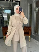 Hande Dantelli Takım-Bej thumbnail 1