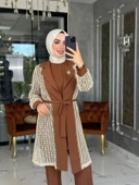 Hande Dantelli Takım-Kahverengi thumbnail 3