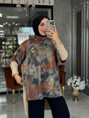 Rosa Örme Tunik-İndigo mavi indigo thumbnail 3
