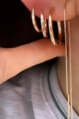 BASİC HALKA KÜPE 24K ALTIN KAPLAMA thumbnail 6