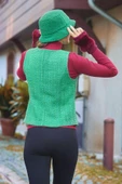 Bohem Tarz Kadın Yeşil Yelek thumbnail 5