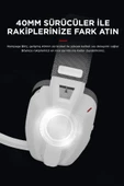 Rampage BLITZ Beyaz/Gri Wireless 2.4G+ Bluetooth Mikrofonlu Kablosuz Oyuncu Kulaklığı thumbnail 5