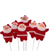 Yılbaşı Noel Baba Çubuklu 5 cm 6'lı Süs thumbnail 1