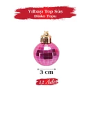 Yılbaşı Top Süs 3 cm Disko Topu 12 li thumbnail 2