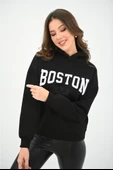 Kadın Kapüşonlu Baskılı Sweatshirt 1627-25 thumbnail 7