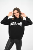 Kadın Kapüşonlu Baskılı Sweatshirt 1627-25 thumbnail 2