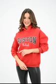 Kadın Kapüşonlu Baskılı Sweatshirt 1627-25 thumbnail 8