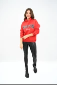 Kadın Kapüşonlu Baskılı Sweatshirt 1627-25 thumbnail 9