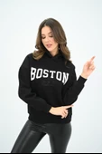 Kadın Kapüşonlu Baskılı Sweatshirt 1627-25 thumbnail 4