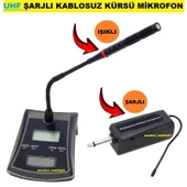 KÜRSÜ MİKROFON (KABLOSUZ - UHF - ŞAJLI - IŞIKLI) thumbnail 1