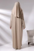 Tek Parça Namaz Elbisesi - Seccade - Tesbih - İbadet Seti - Vizon thumbnail 6