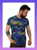Erkek Prizma Desen T-Shirt thumbnail 1