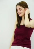 Bayan Atlet Sıfır Kol Bordo thumbnail 4