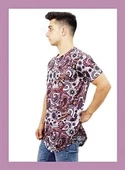 Mor Çiçek Desenli T-Shirt thumbnail 2