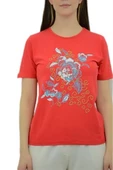 Çiçek Baskılı Kırmızı T-Shirt thumbnail 4