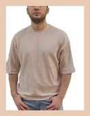 Oversize Waffle Erkek T-shirt 1079 thumbnail 2