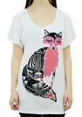 Tilki Baskılı Pembe T-Shirt thumbnail 3