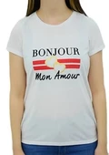 Bonjour Baskılı T-Shirt thumbnail 1